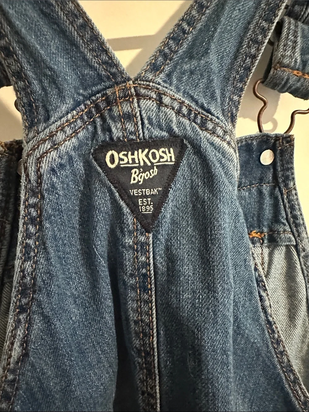 Oshkosh Girls' Blue Denim Dress with Floral Embroidery